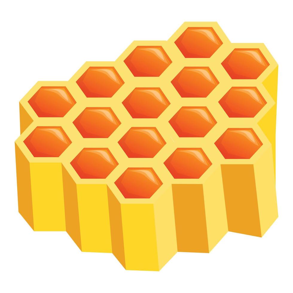 Honeycomb part icon, cartoon style vector