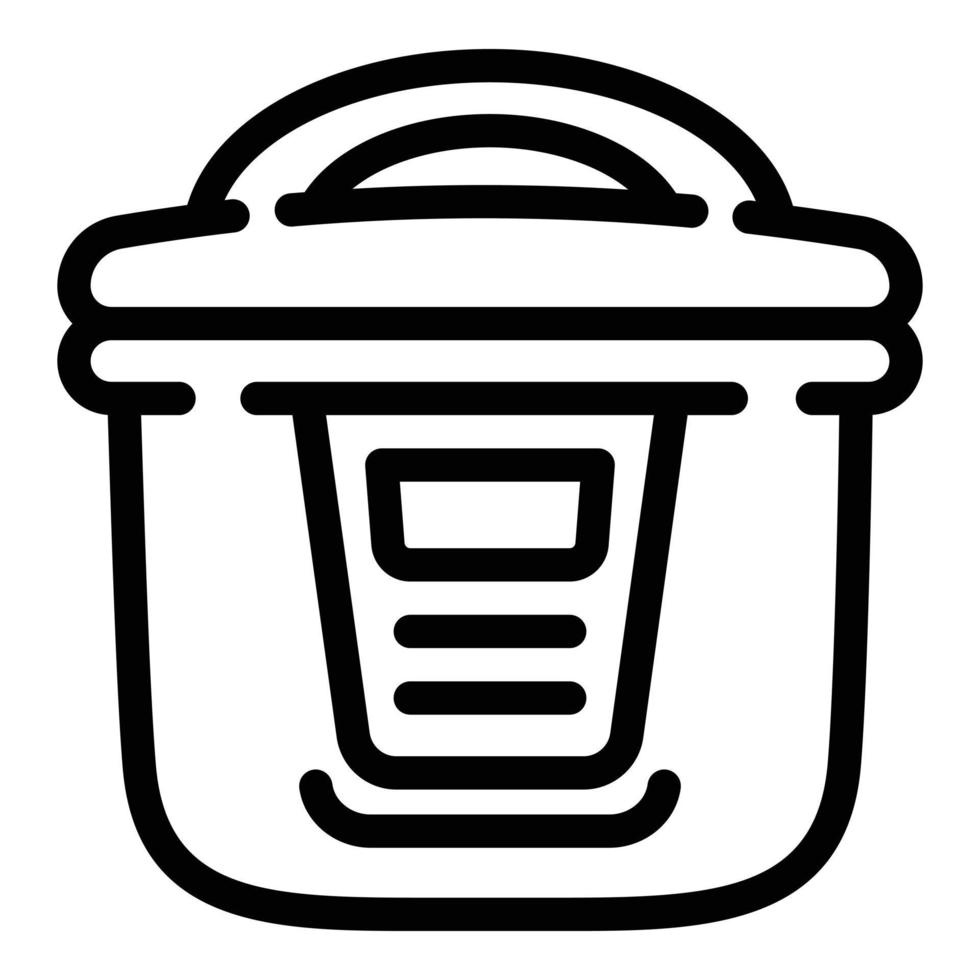 icono de multicooker, estilo de contorno vector