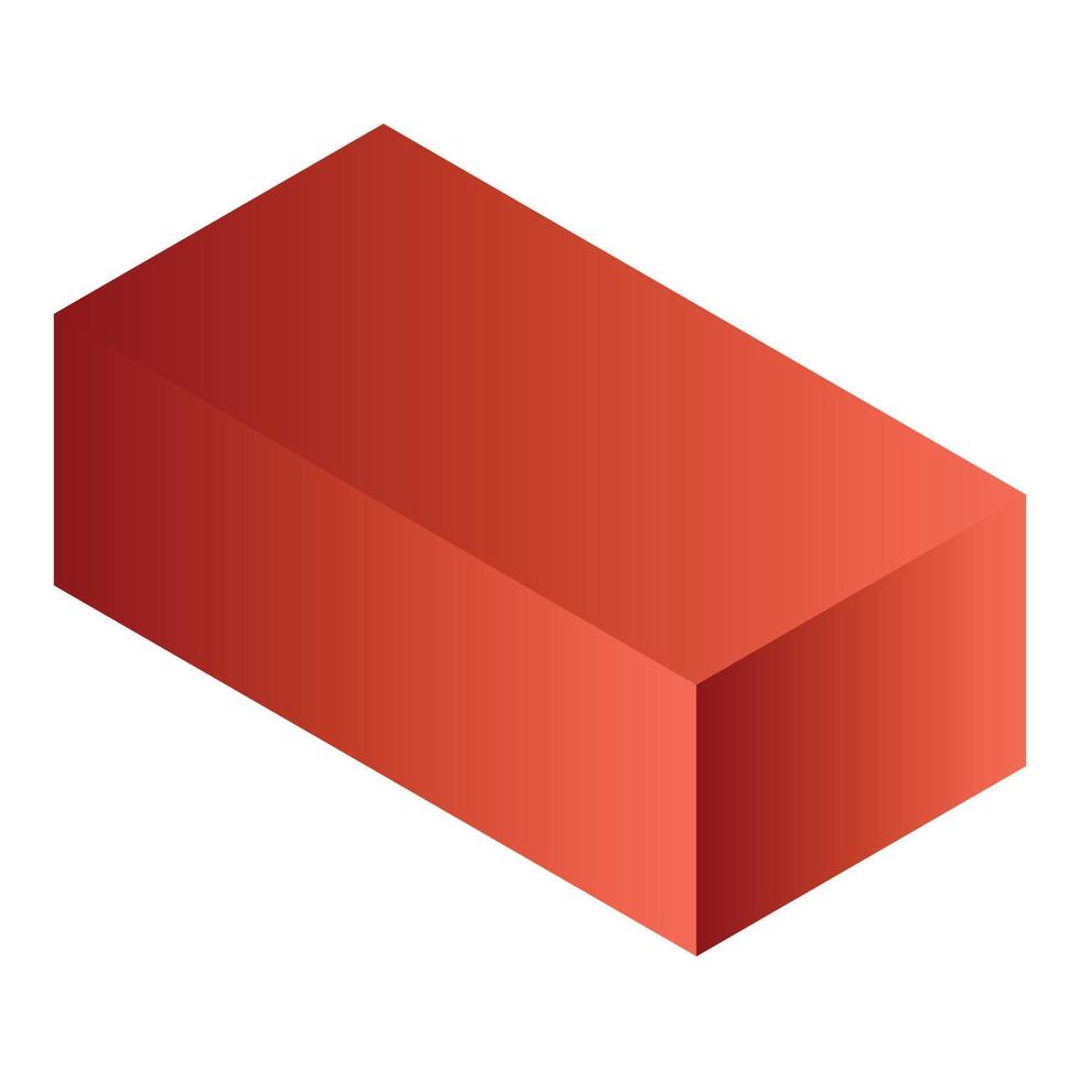 Red package icon, isometric style vector