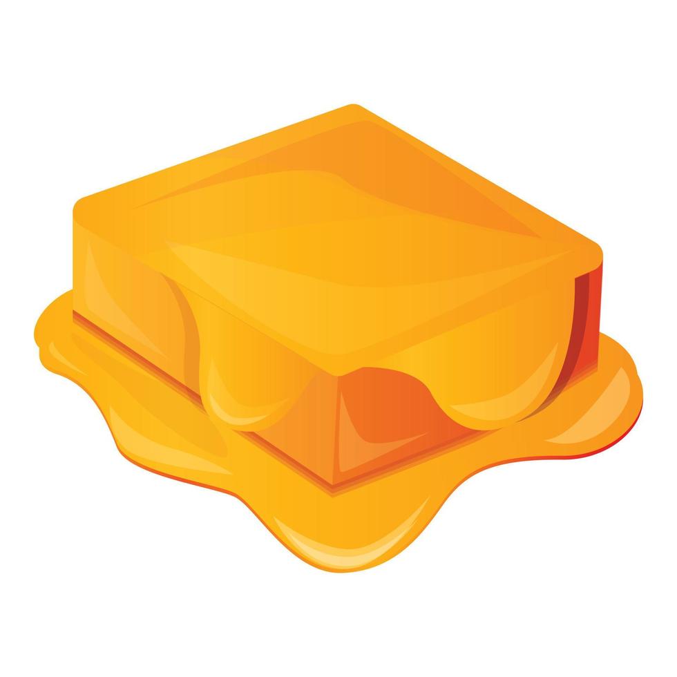 Honey brick icon, cartoon style vector