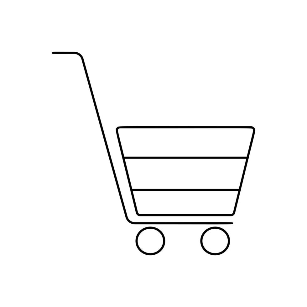 Shopping cart line icon vector