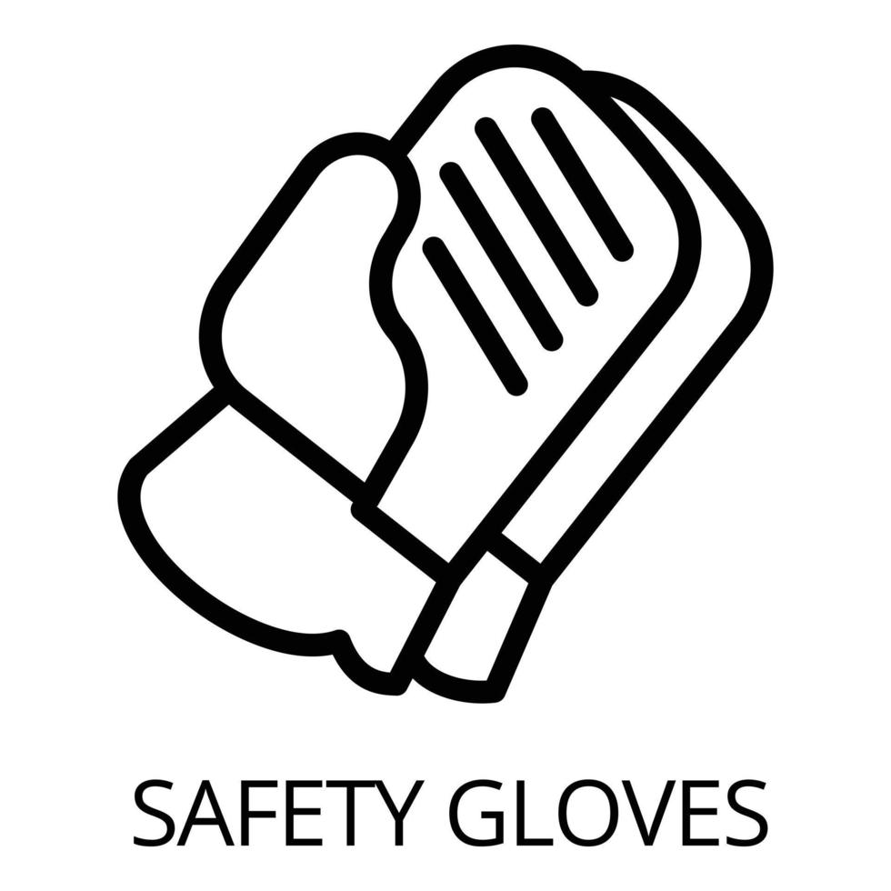 icono de guantes de seguridad, estilo de contorno vector
