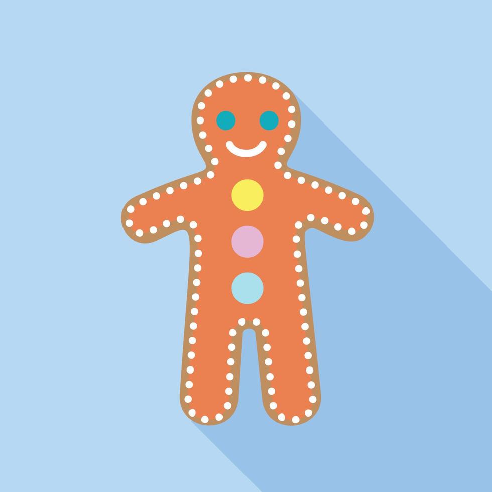 Gingerbread man icon, flat style vector