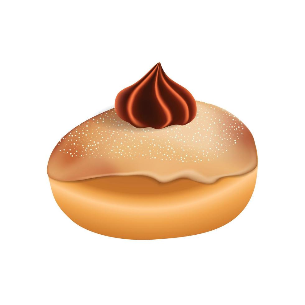 icono de panadería judía de chocolate, estilo realista vector