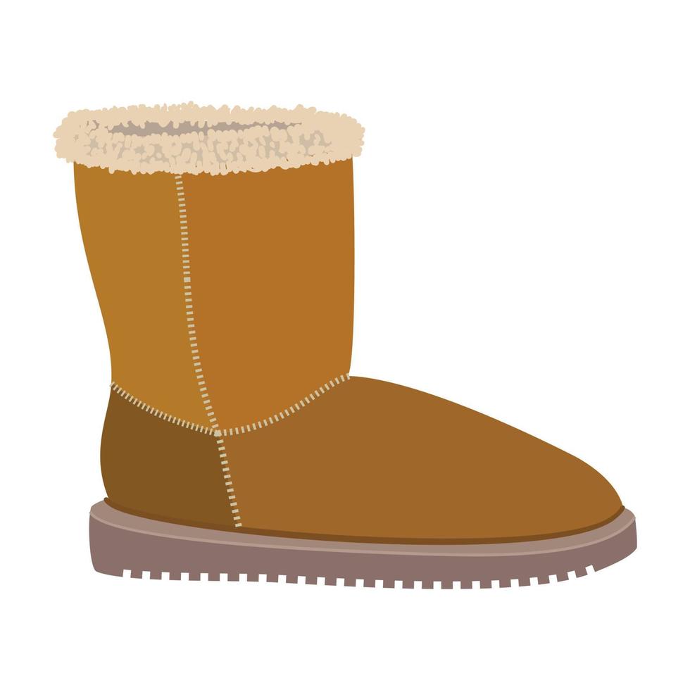 icono de bota de invierno suave, estilo plano vector