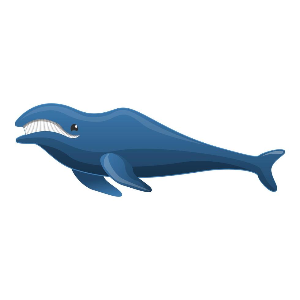 Humpback whale icon, cartoon style vector