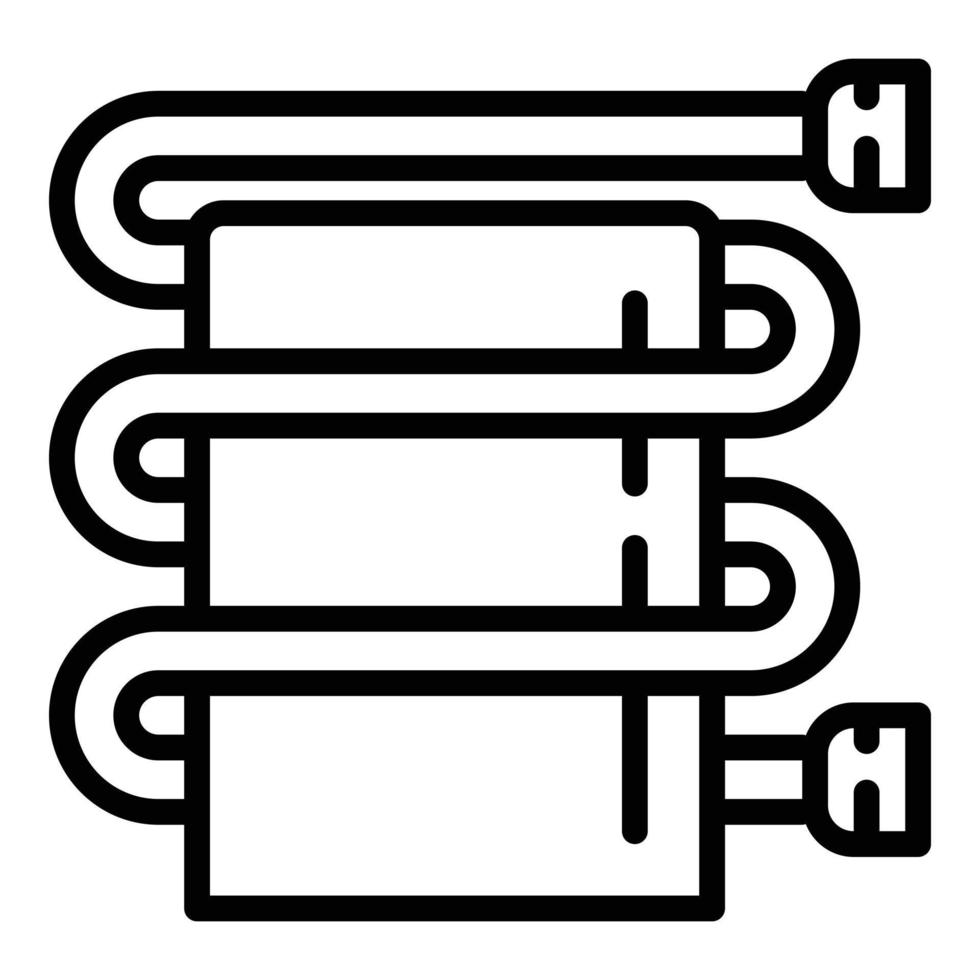 Bathroom heater pipe icon, outline style vector