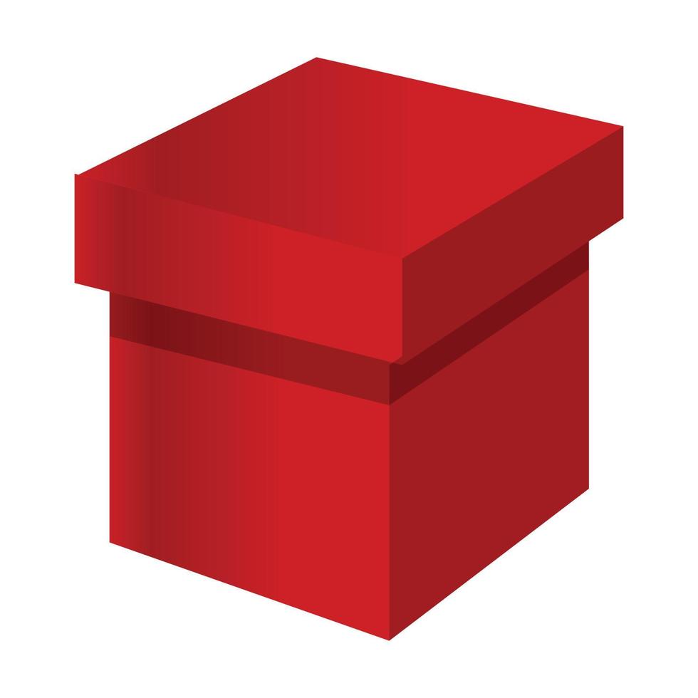 Red box icon, cartoon style vector