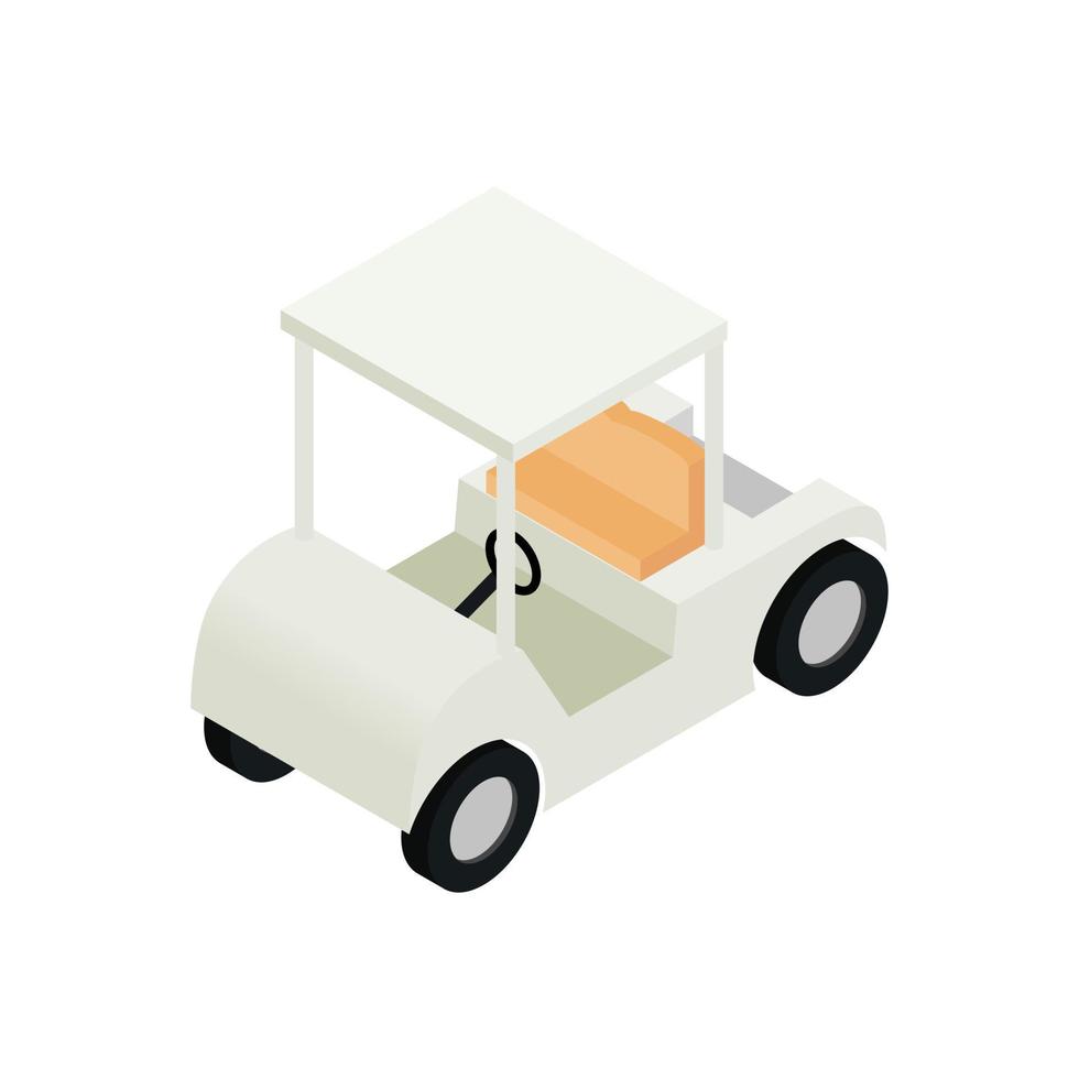 Golf car isometric 3d icon vector