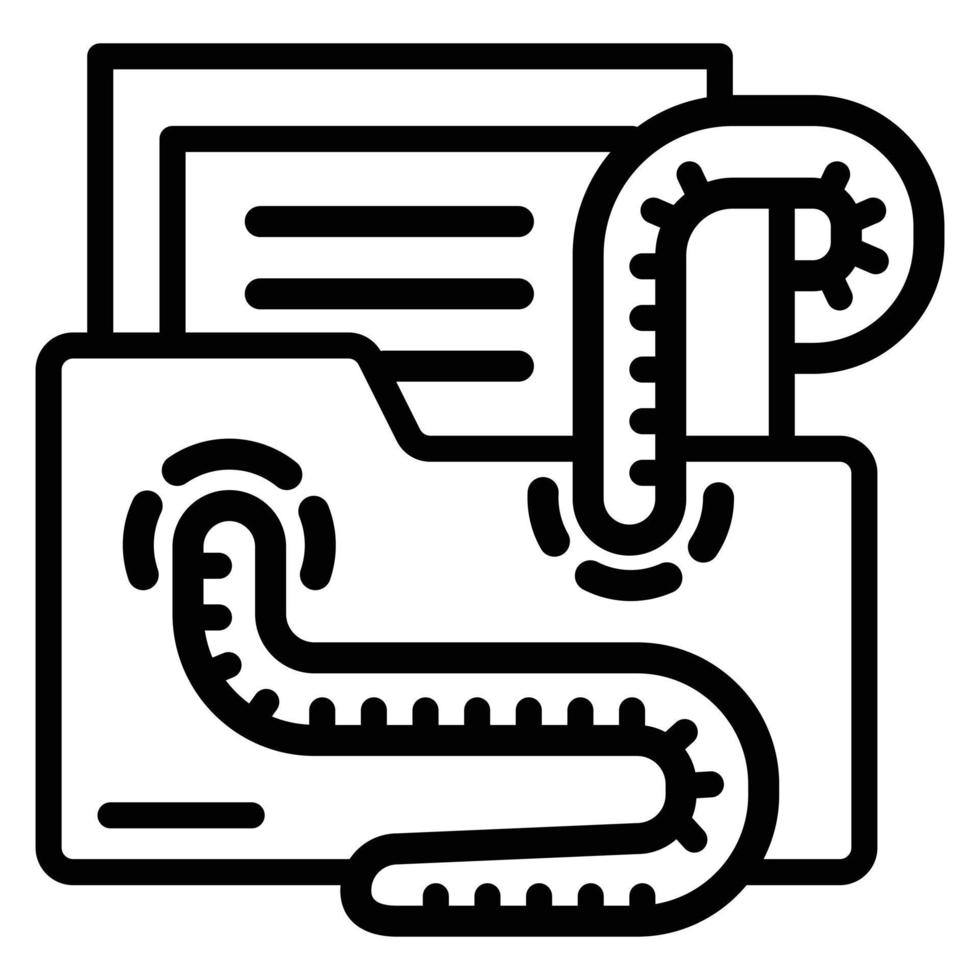 Email virus worm icon, outline style vector