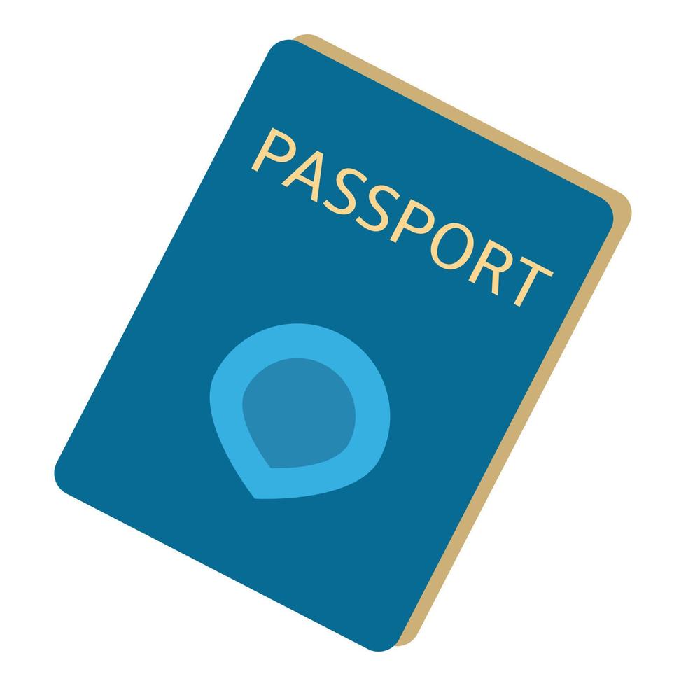 icono de pasaporte de inmigrante, tipo plano vector