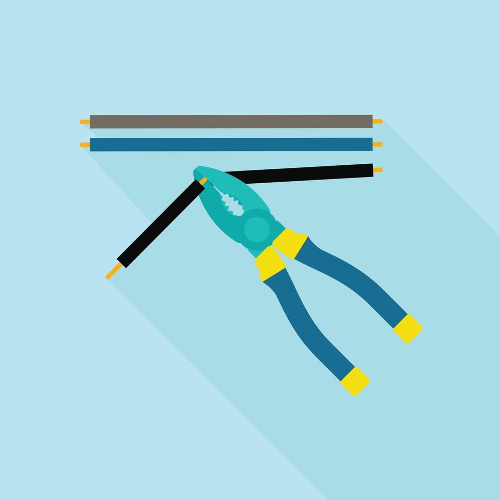 Cut electric cable icon, flat style vector