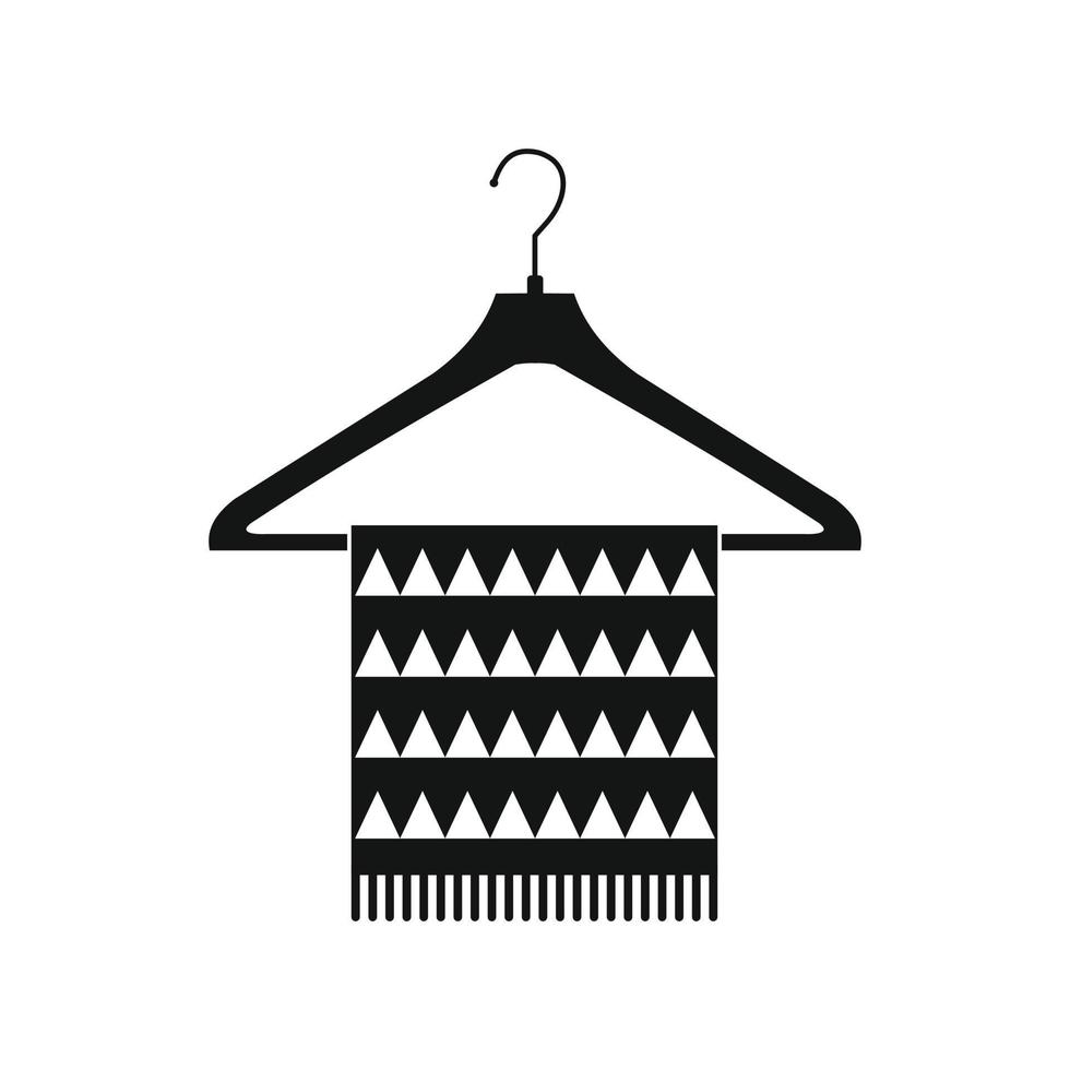 Scarf on coat-hanger black simple icon vector