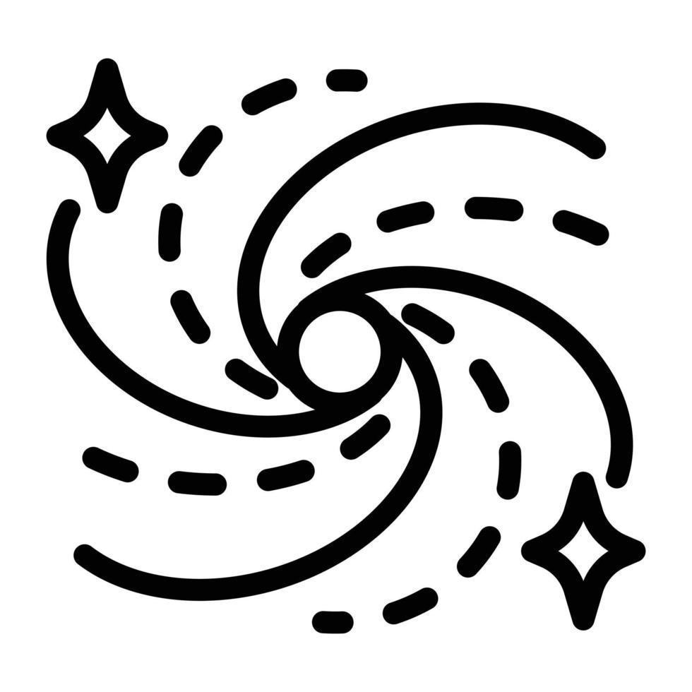 Galaxy icon, outline style vector