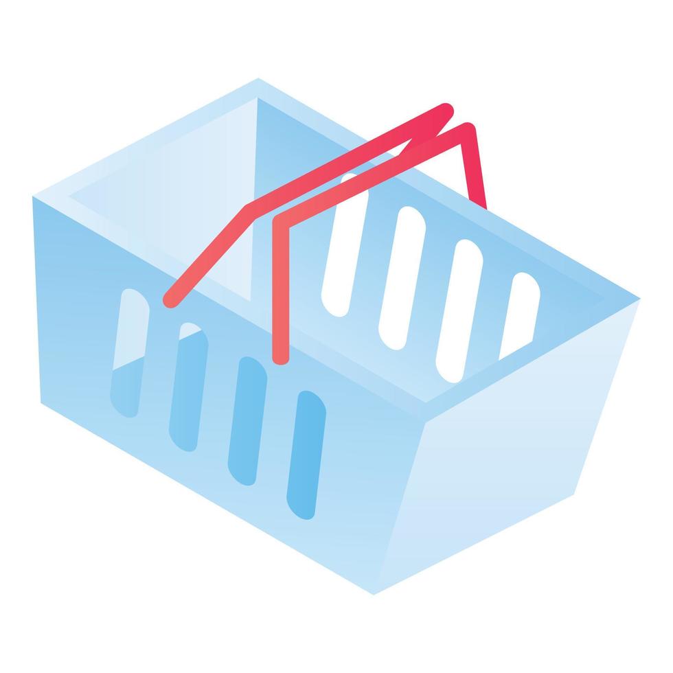 Shop basket icon, isometric style vector