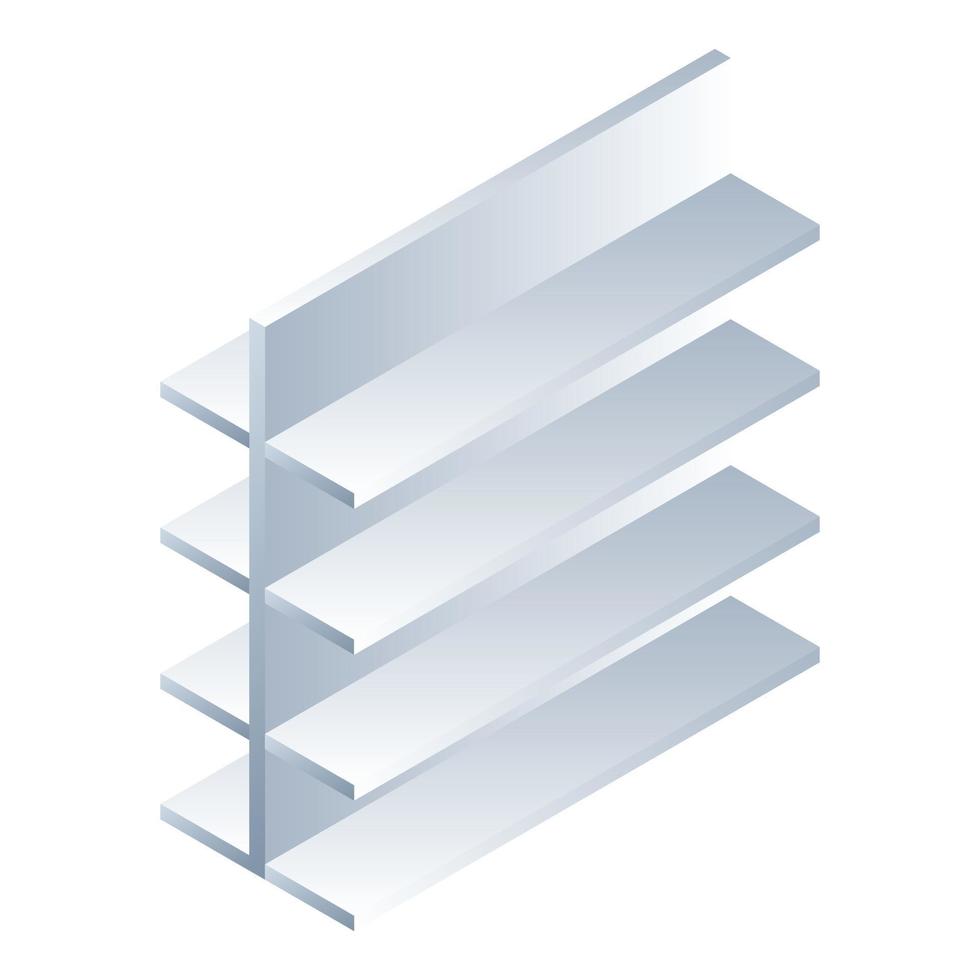 Empty shelf icon, isometric style vector