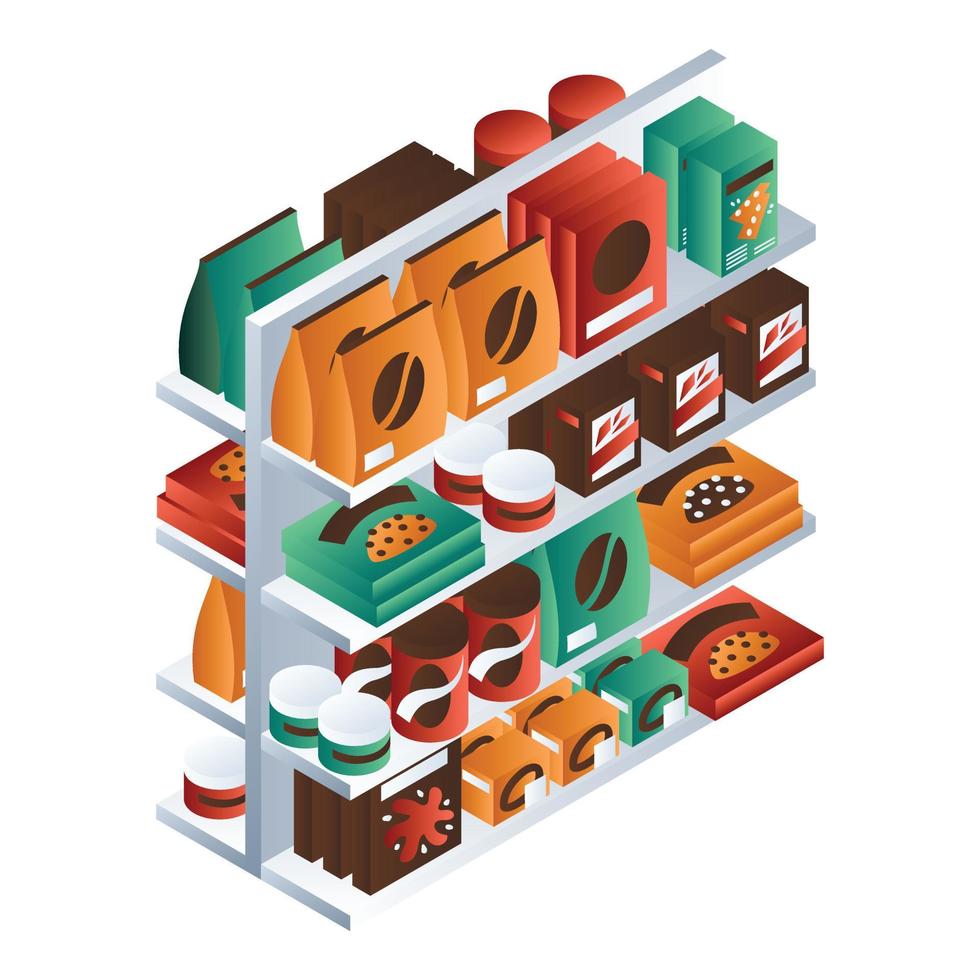 Candy food shelf icon, isometric style vector