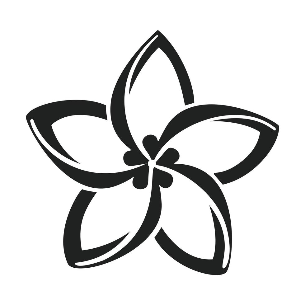 icono de flor de plumeria, estilo simple vector