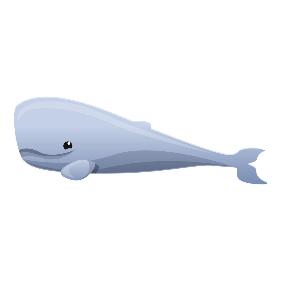 Ocean whale icon, cartoon style vector