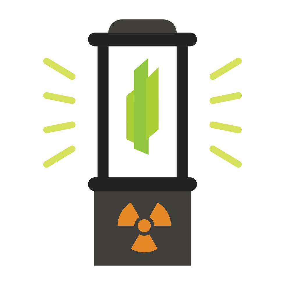 icono de caja de fusión nuclear, estilo plano vector