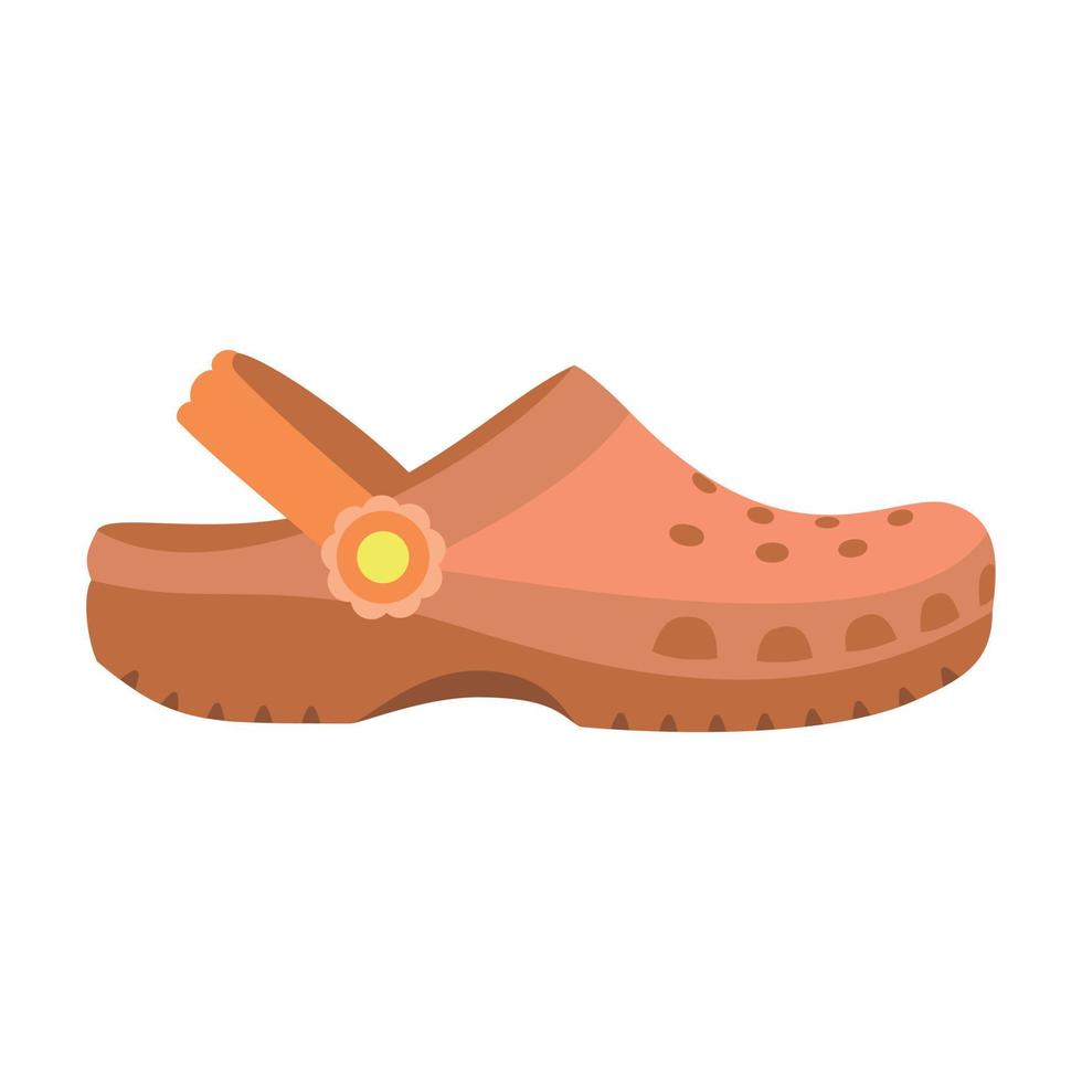 Kid slippers icon, flat style vector