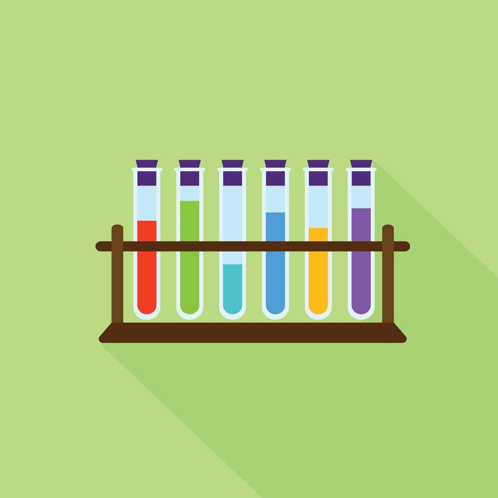 Test tubes on stand icon, flat style vector