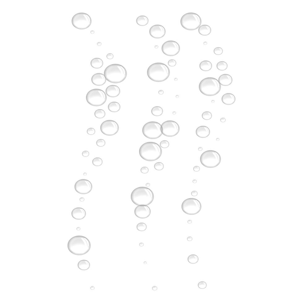 Oxygen bubbles icon, realistic style vector