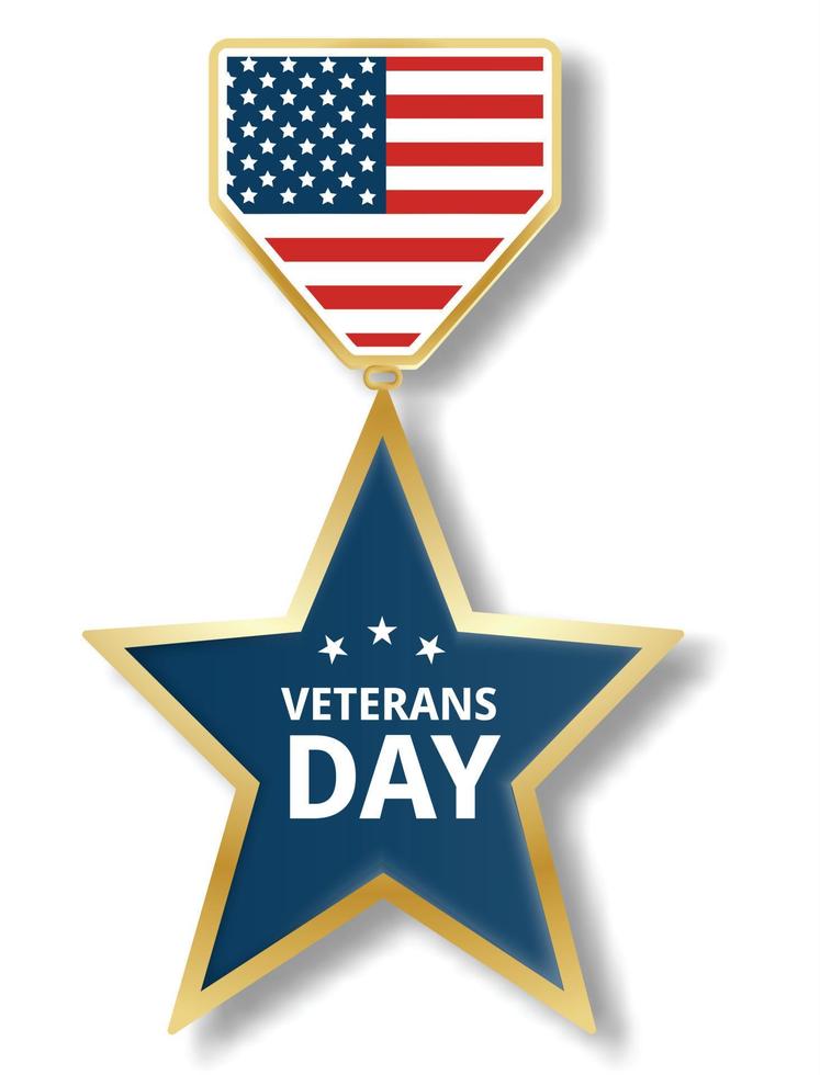 logotipo de icono de estrella del día de los veteranos, estilo realista vector