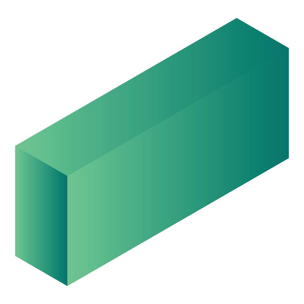 Green carton package icon, isometric style vector
