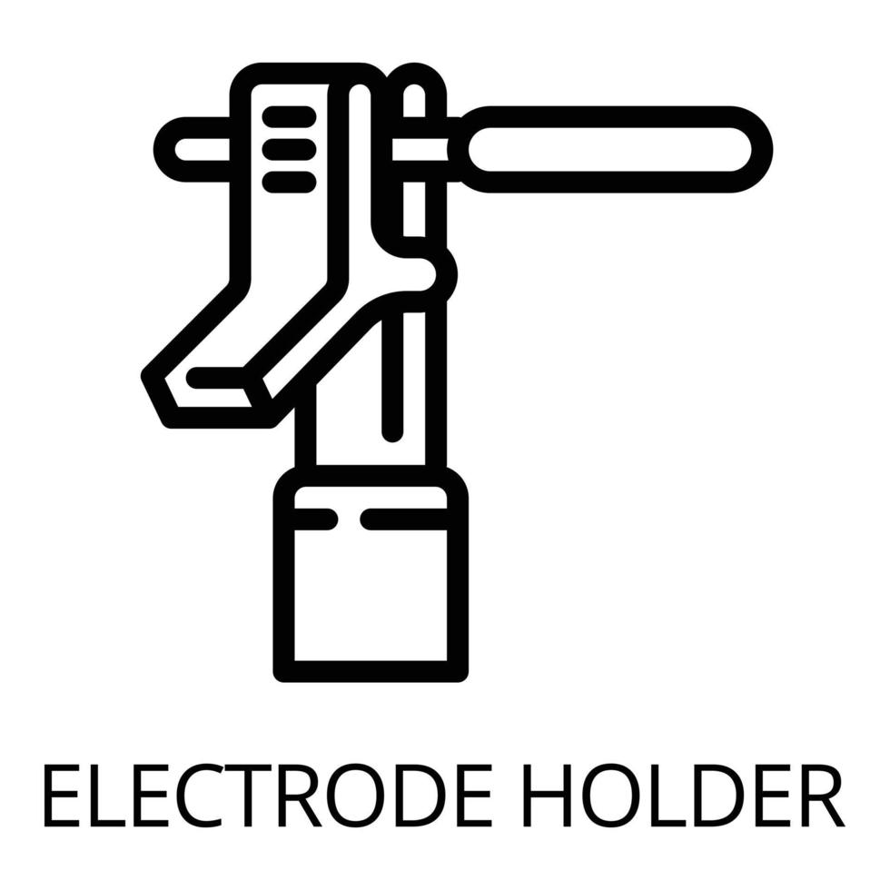 icono de portaelectrodos de metal, estilo de esquema vector