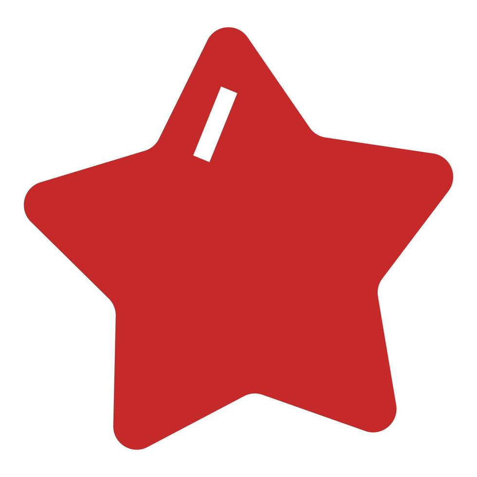 Red star xmas icon, simple style vector