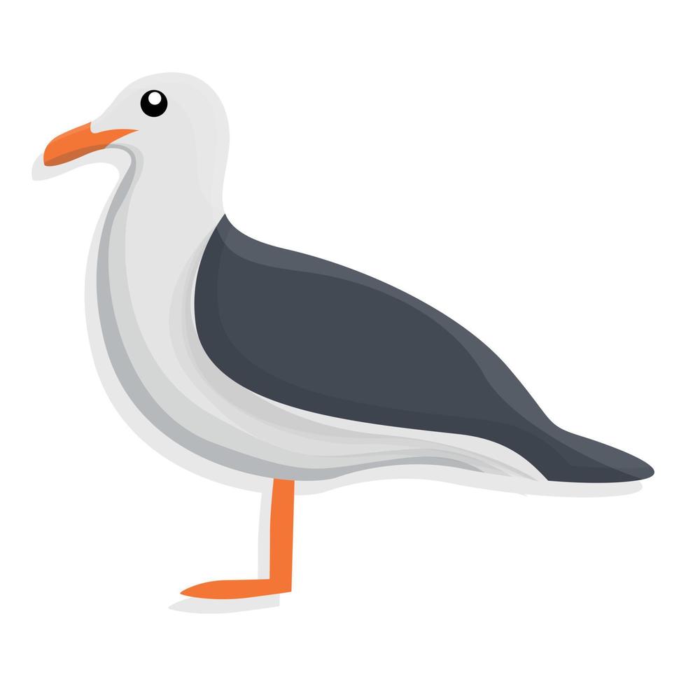 Seagull icon, cartoon style vector