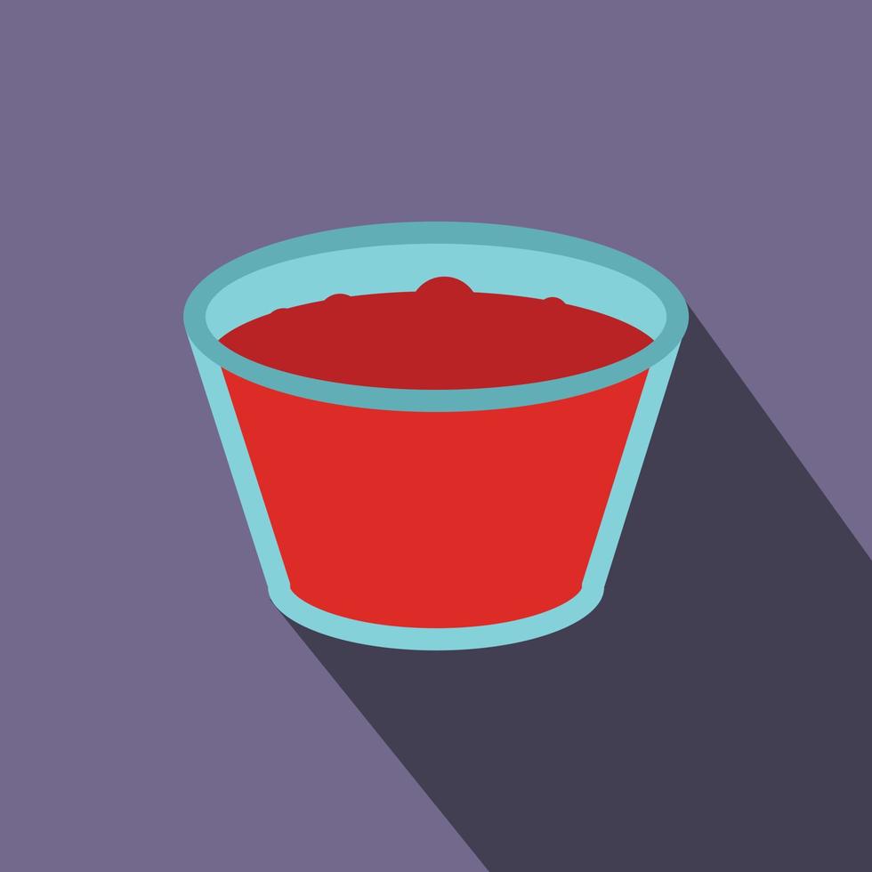 Glass of red apple juice flat icon vector