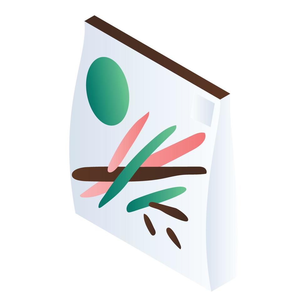 White snack package icon, isometric style vector