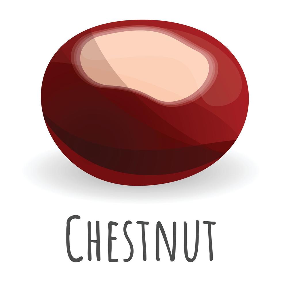 Chestnut icon, cartoon style vector