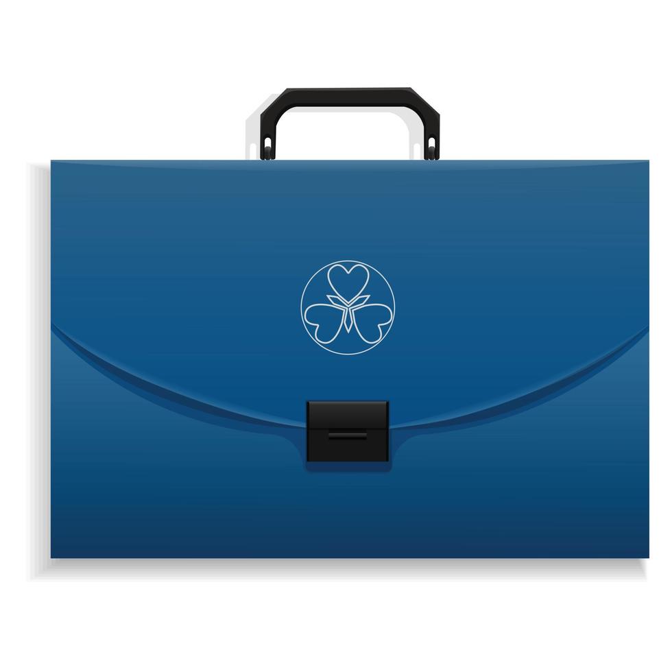 Briefcase icon, realistic style vector