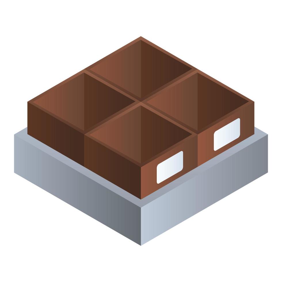 Grocery empty box icon, isometric style vector