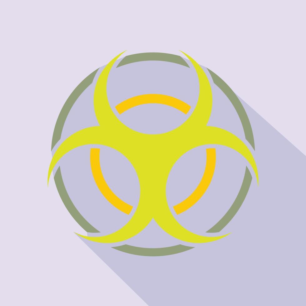 Biohazard sign round flat icon vector