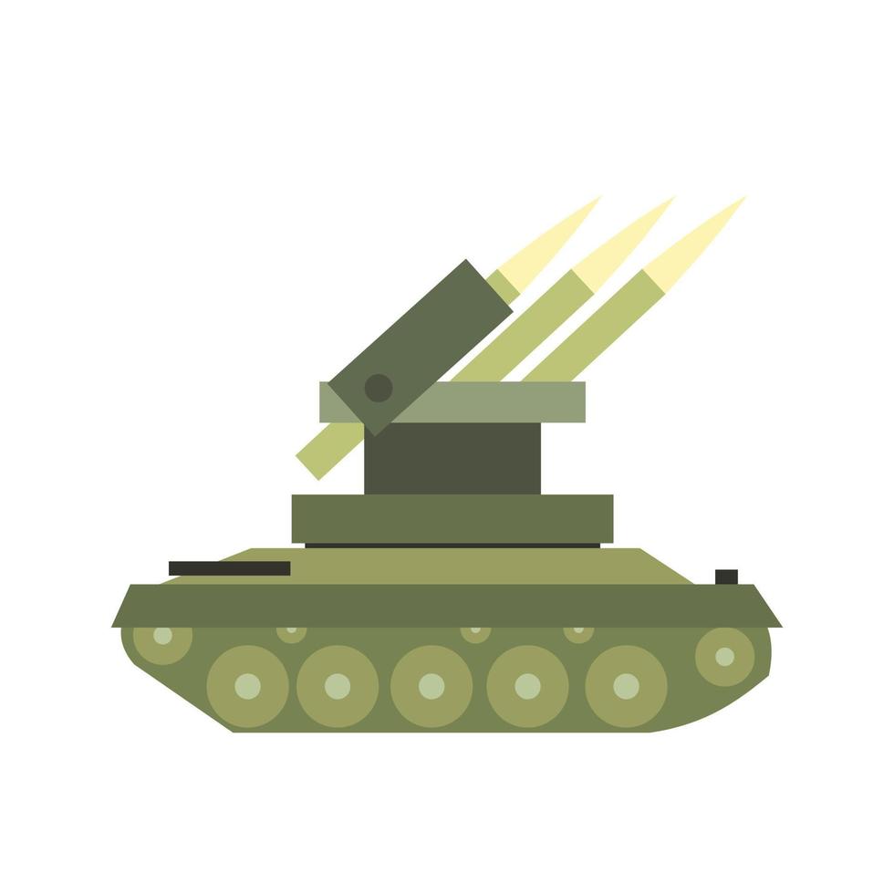 icono plano de guerra antiaérea vector