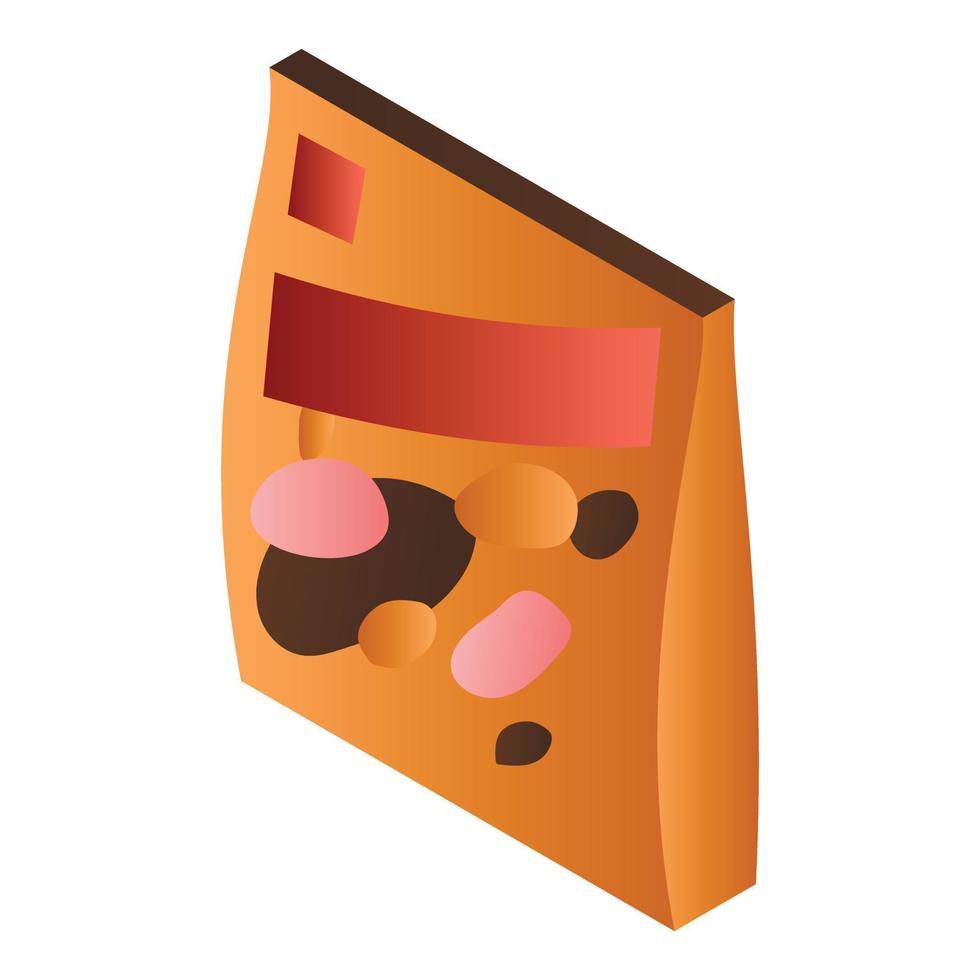 icono de paquete de caramelo naranja, estilo isométrico vector