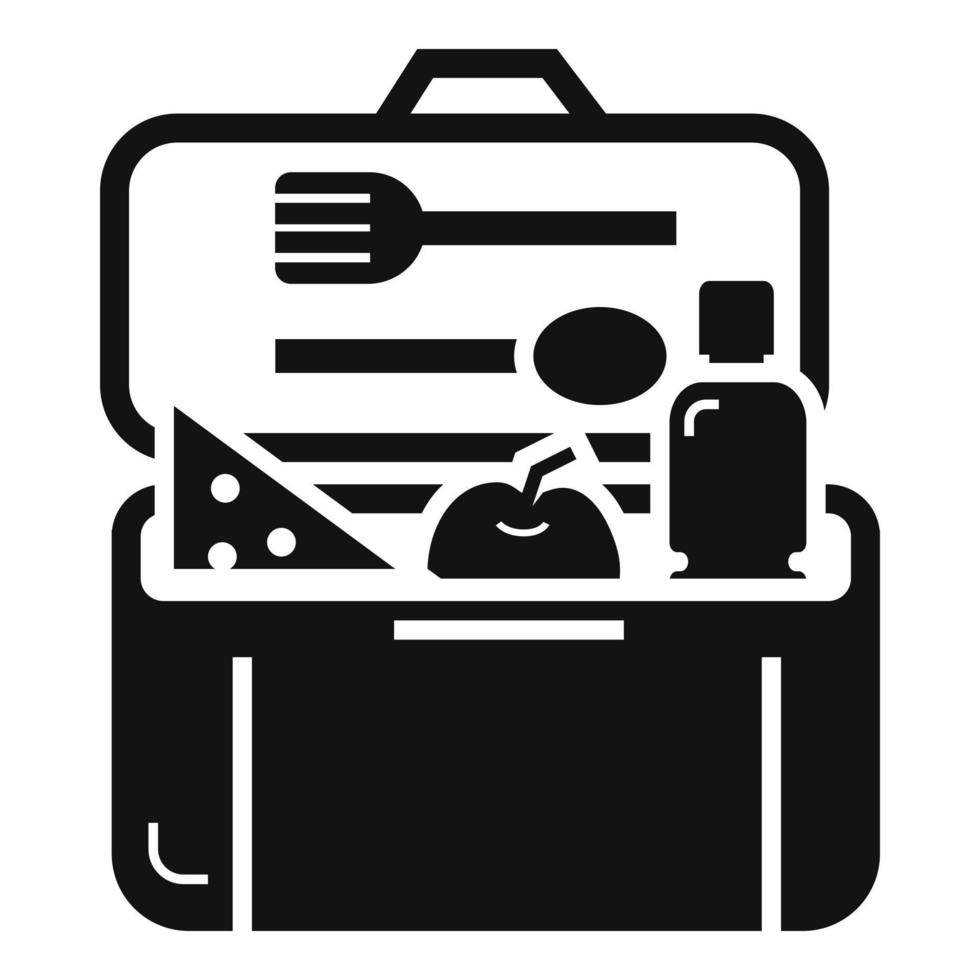 Plastic lunchbox icon, simple style vector