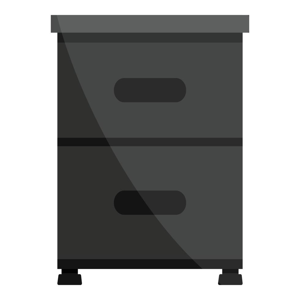Black drawer icon, cartoon style vector
