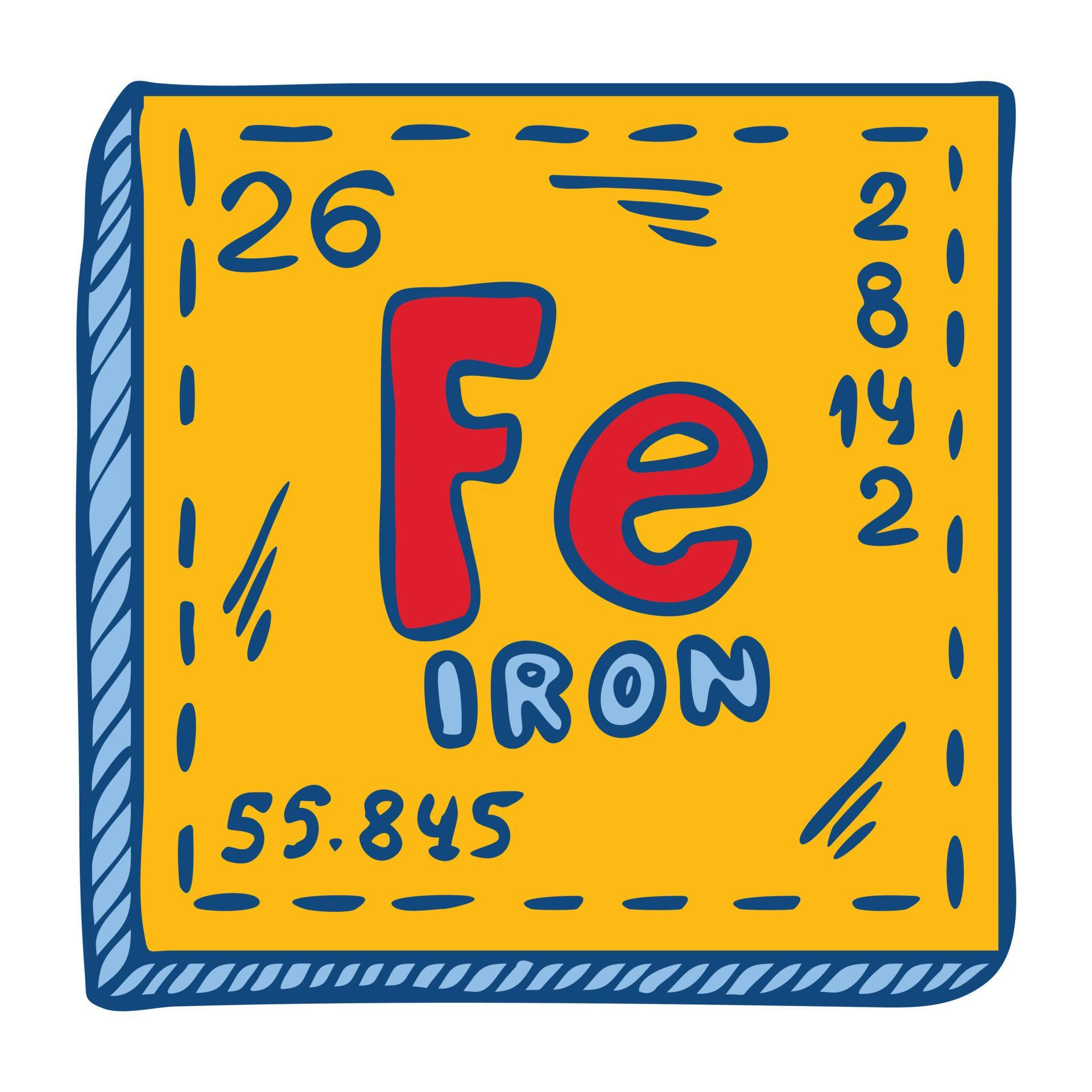 Chemical fe iron icon, hand drawn style 14182699 Vector Art at Vecteezy