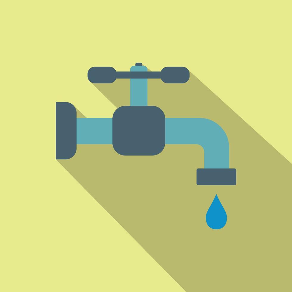 Faucet flat icon with shadow vector