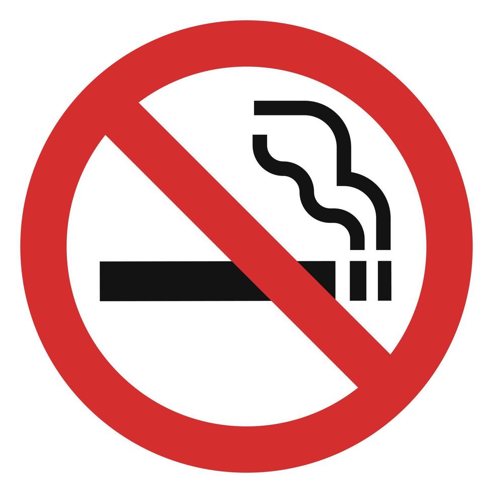 No smoking red icon, simple style vector