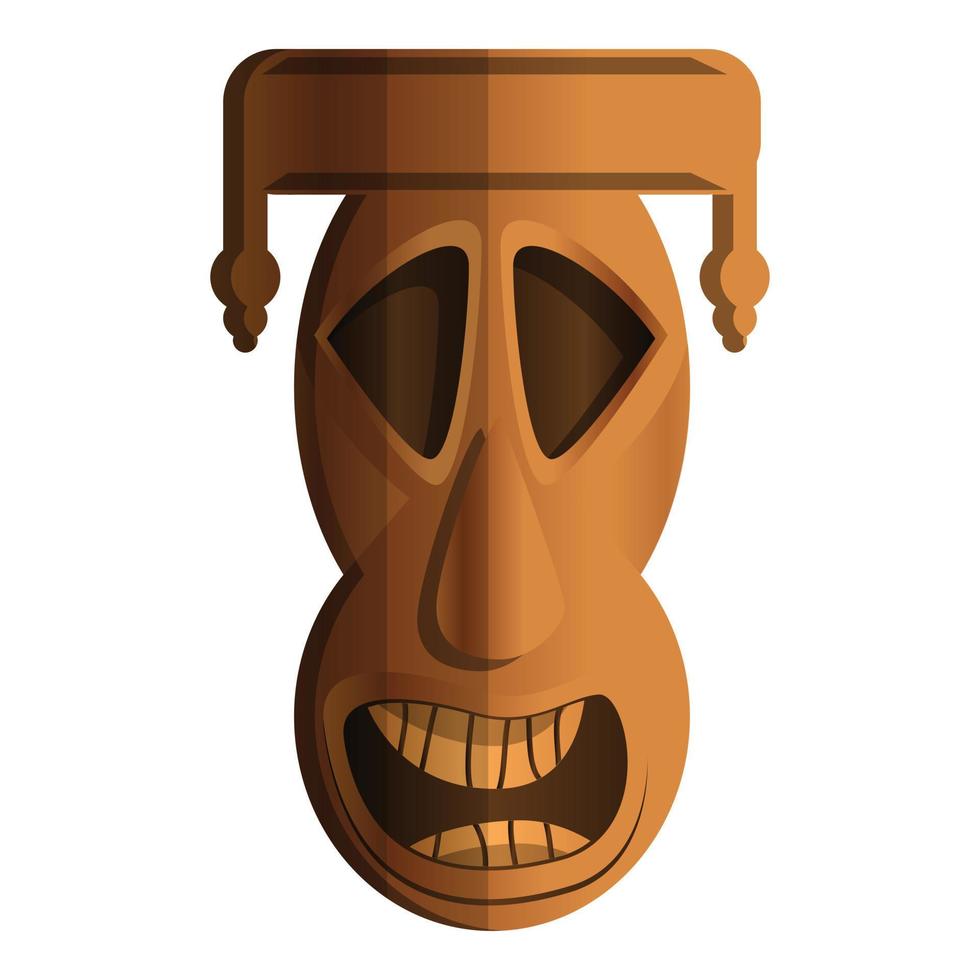 Wood idol icon, cartoon style vector