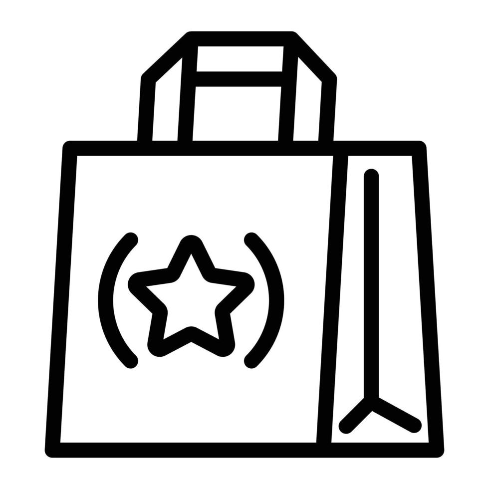 Eco hand bag icon, outline style vector