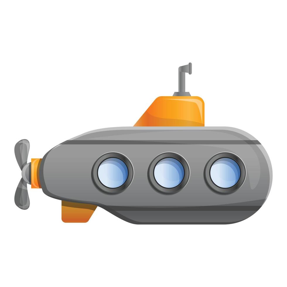 Submarine icon, cartoon style vector