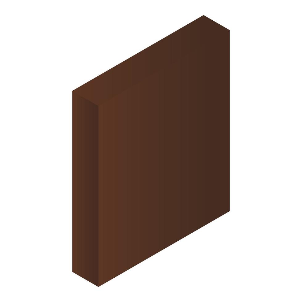 Blank brown box icon, isometric style vector