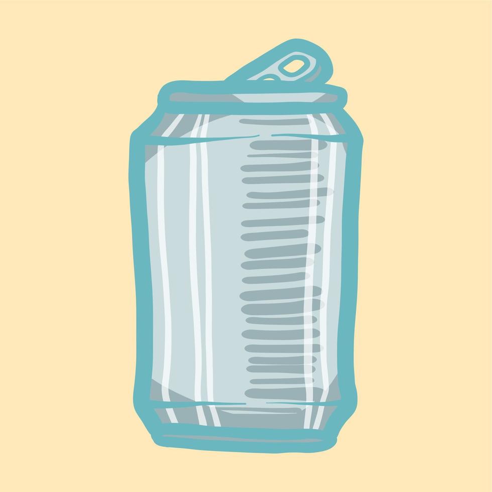 Beer can icon, hand drawn style vector